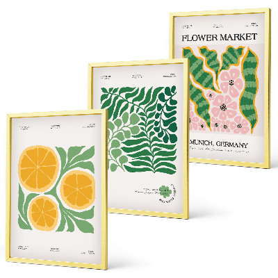 Fotowand Pastelkleurige fruit- en plantenmotieven