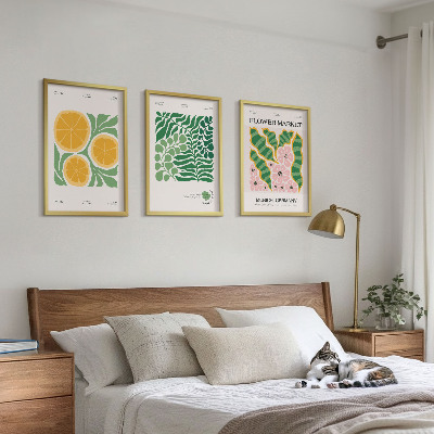 Fotowand Pastelkleurige fruit- en plantenmotieven
