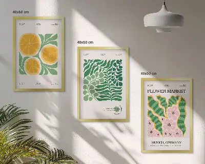 Fotowand met pastelkleurige fruit- en plantenmotieven