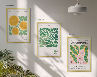 Fotowand Pastelkleurige fruit- en plantenmotieven