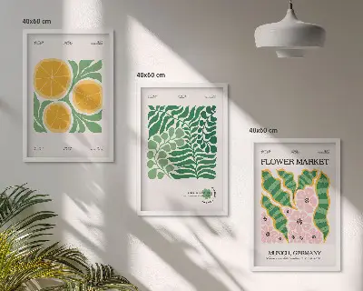 Fotowand met pastelkleurige fruit- en plantenmotieven