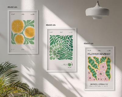 Fotowand Pastelkleurige fruit- en plantenmotieven