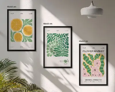 Fotowand met pastelkleurige fruit- en plantenmotieven
