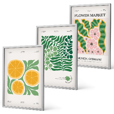 Fotowand Pastelkleurige fruit- en plantenmotieven