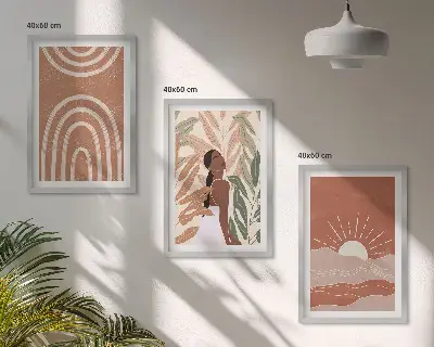 Fotowand met boho abstracte vormen
