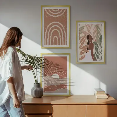 Fotowand met boho abstracte vormen