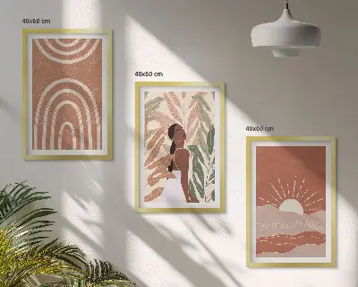 Fotowand met boho abstracte vormen
