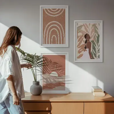 Fotowand met boho abstracte vormen