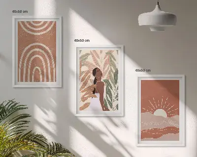 Fotowand met boho abstracte vormen