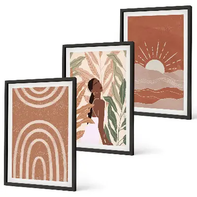Fotowand met boho abstracte vormen