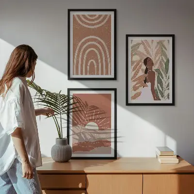Fotowand met boho abstracte vormen
