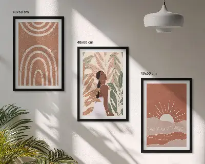 Fotowand met boho abstracte vormen