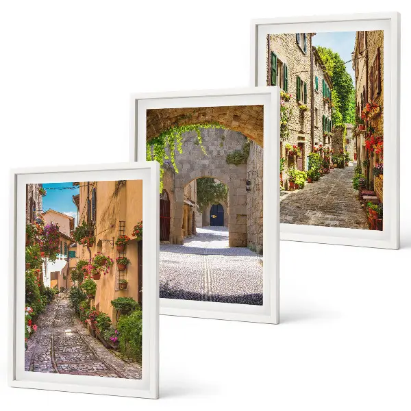 Fotowand Italiaanse straatbloemen en architectuur