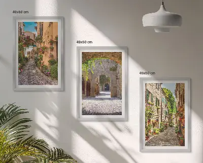 Fotowand Italiaanse straatbloemen en architectuur