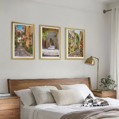 Fotowand Italiaanse straatbloemen en architectuur