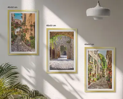 Fotowand Italiaanse straatbloemen en architectuur