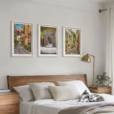 Fotowand Italiaanse straatbloemen en architectuur