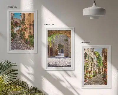 Fotowand Italiaanse straatbloemen en architectuur