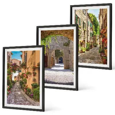 Fotowand Italiaanse straatbloemen en architectuur