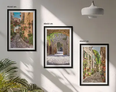 Fotowand Italiaanse straatbloemen en architectuur