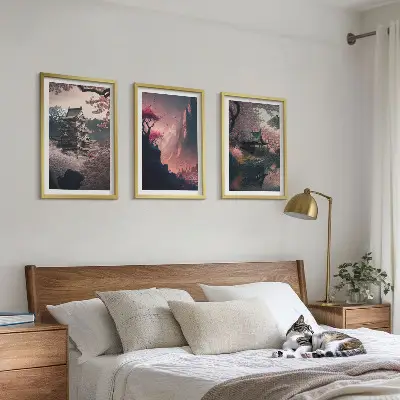 Fotowand met fantasielandschappen van de Japanse bergen