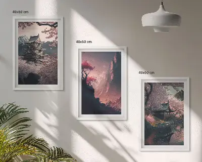Fotowand met fantasielandschappen van de Japanse bergen