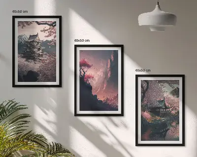 Fotowand met fantasielandschappen van de Japanse bergen