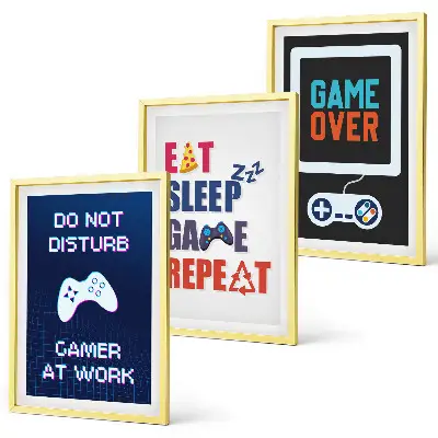 Wanddecoratiesset met schilderijen voor de gamer