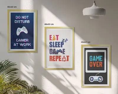 Wanddecoratiesset met schilderijen voor de gamer