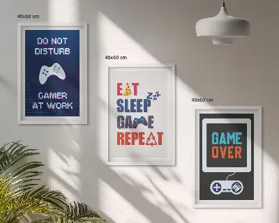 Wanddecoratiesset met schilderijen voor de gamer