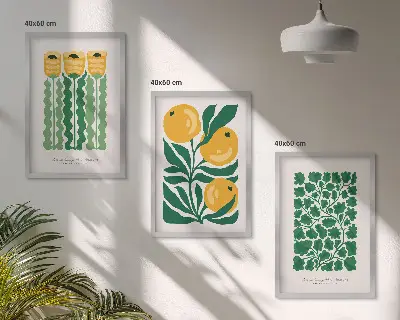 Fotowand met plantenpatronen, bloemen en bladeren