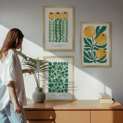 Fotowand met plantenpatronen, bloemen en bladeren