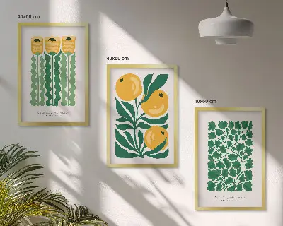 Fotowand met plantenpatronen, bloemen en bladeren