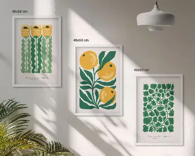 Fotowand met plantenpatronen, bloemen en bladeren