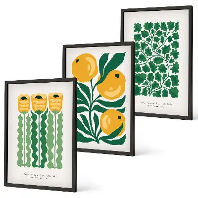 Fotowand met plantenpatronen, bloemen en bladeren