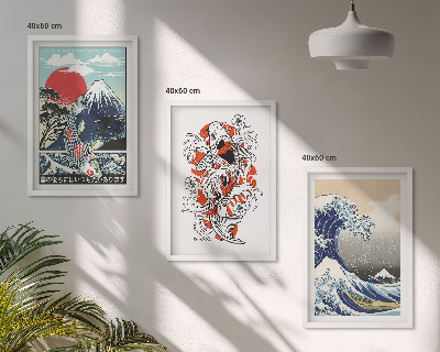 Fotowand Bergen met vissen Grote Golf Japan