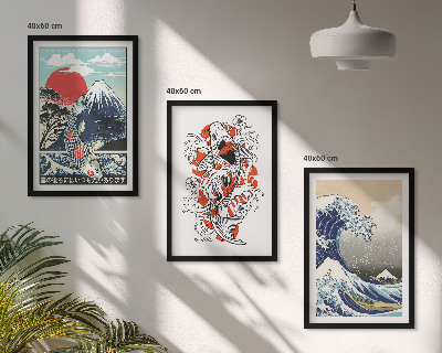 Fotowand Bergen met vissen Grote Golf Japan