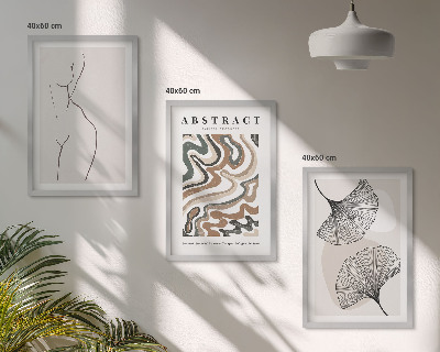 Wanddecoratie set schilderijen Abstracte boho-patronen en -vormen