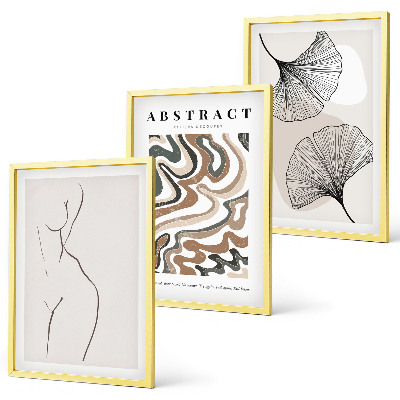 Wanddecoratie set schilderijen Abstracte boho-patronen en -vormen