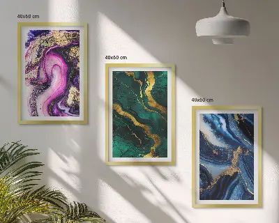 Fotowand met abstracte roze en groene patronen
