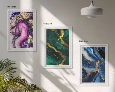 Fotowand met abstracte roze en groene patronen