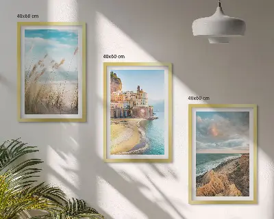 Fotowand landschappen met strand, kliffen en stad