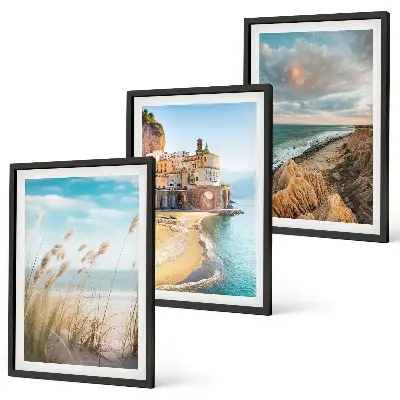 Fotowand landschappen met strand, kliffen en stad