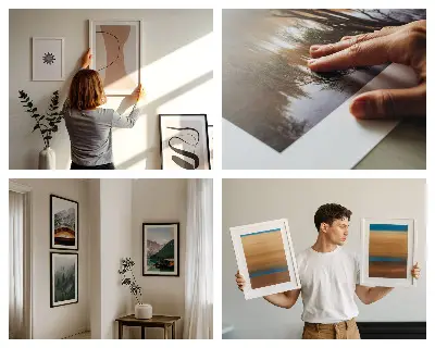 Fotowand landschappen met strand, kliffen en stad