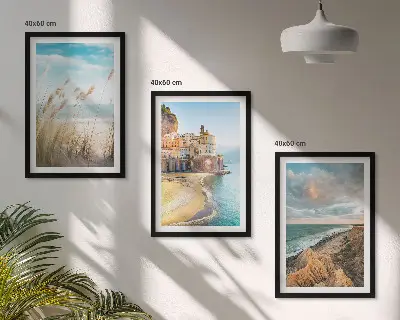 Fotowand landschappen met strand, kliffen en stad