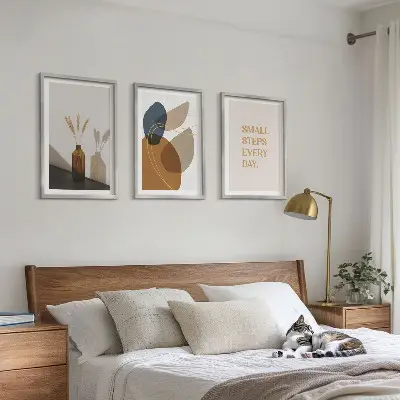 Set schilderijen met abstracte vormen wanddecoratie
