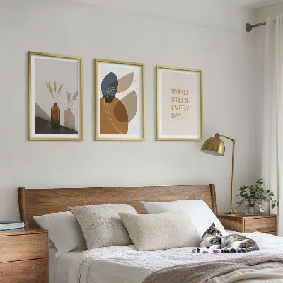 Set schilderijen met abstracte vormen wanddecoratie