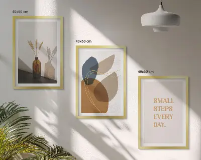 Set schilderijen met abstracte vormen wanddecoratie