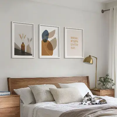 Set schilderijen met abstracte vormen wanddecoratie