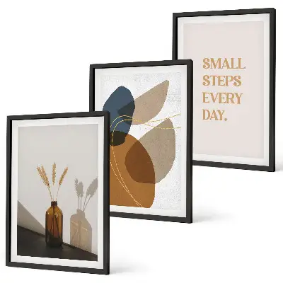 Set schilderijen met abstracte vormen wanddecoratie